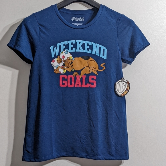 Scooby Doo Weekend Goals Short Sleeve Graphic T-Shirt, Size Medium, New With Tag - Picture 1 of 3